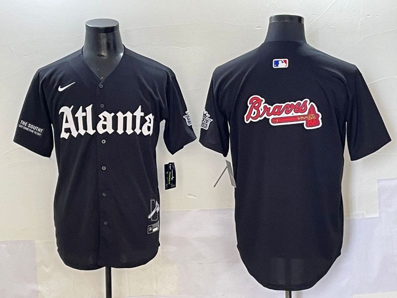 Men 2025 Atlanta Braves Blank Black Five generations Joint Name Nike MLB Jersey style 6->atlanta braves->MLB Jersey